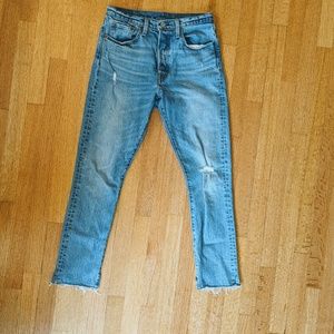 Levi's 501 Distressed Skinny Jeans High Wa…